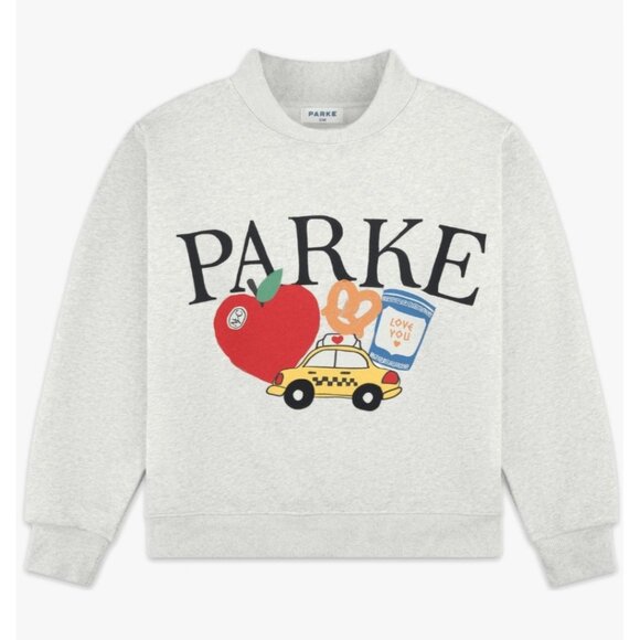 NEW Parke New York City Collection Mock Neck Sweatshirt S/M Classic Gray - Picture 1 of 12